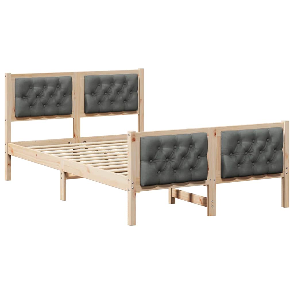 Bed Frame with Headboard Dark Grey 120 x 190 cm Fabric