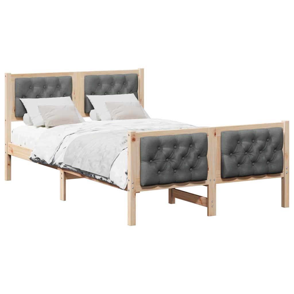 Bed Frame with Headboard Dark Grey 120 x 190 cm Fabric
