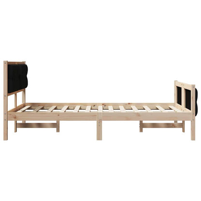 Bed Frame with Headboard Black 120 x 190 cm Solid Pine Wood
