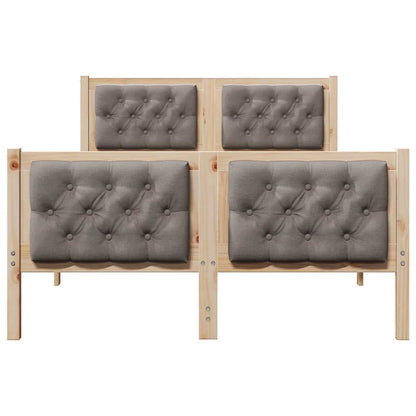 Bed Frame with Headboard Taupe 120 x 190 cm Solid Pine Wood