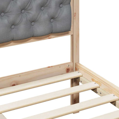 Bed Frame Light Grey 100 x 200 cm Solid Pine Wood