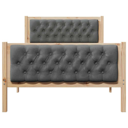 Bed Frame with Headboard Dark Grey 100 x 200 cm Solid Pine Wood