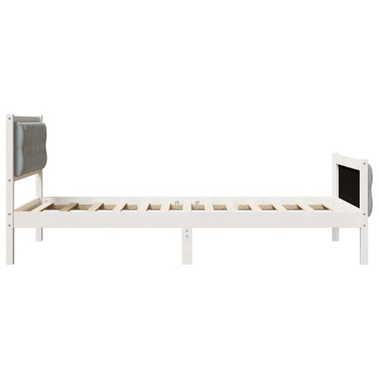 Bed Frame Light Grey 100 x 200 cm Solid Pine Wood