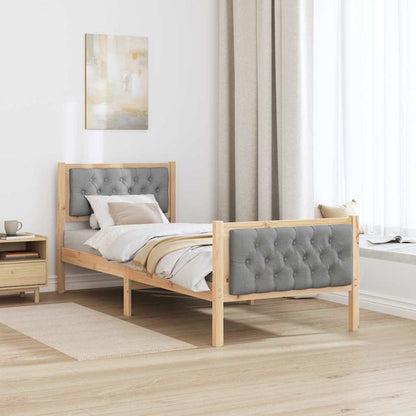 Bed Frame with Headboard Light Grey 80 x 200 cm Fabric