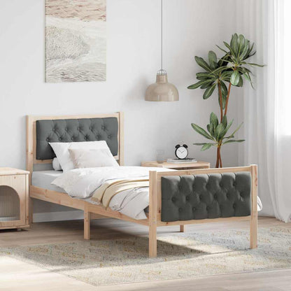 Bed Frame with Headboard Dark Grey 80 x 200 cm Solid Pine Wood