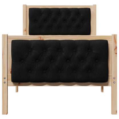 Bed Frame with Headboard Black 80 x 200 cm Solid Pine Wood