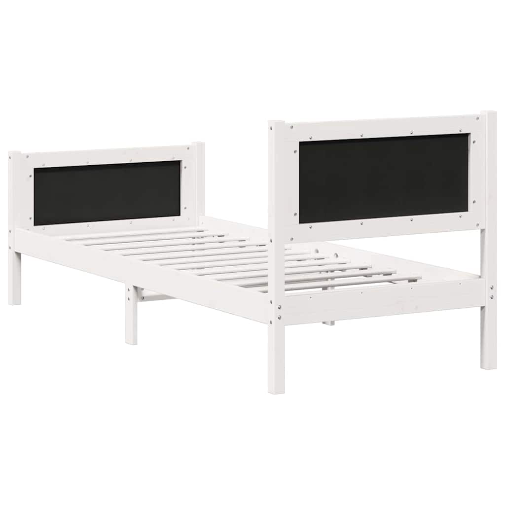 Bed Frame with Headboard Light Grey 80 x 200 cm Solid Pine Wood