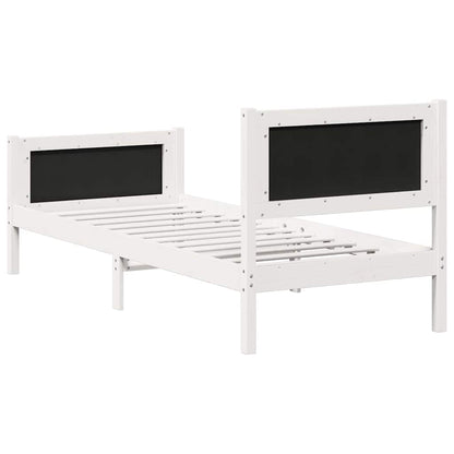 Bed Frame with Headboard Light Grey 75 x 190 cm Solid Pine Wood