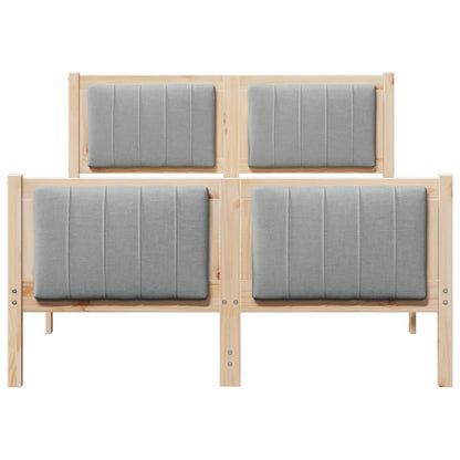 Bed frame Brown and light grey 120 x 200 cm Solid pine wood