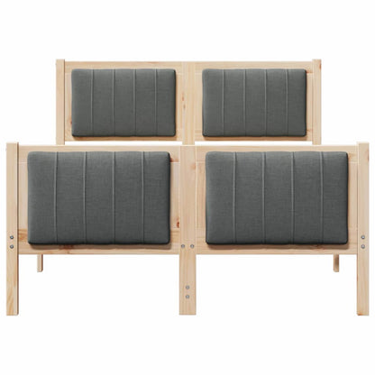 Bed frame Brown and dark grey 120 x 200 cm Solid pine wood