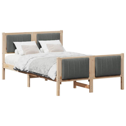 Bed frame Brown and dark grey 120 x 200 cm Solid pine wood