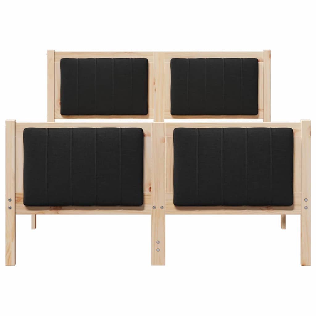 Bed frame Brown and black 120 x 200 cm Solid pine wood