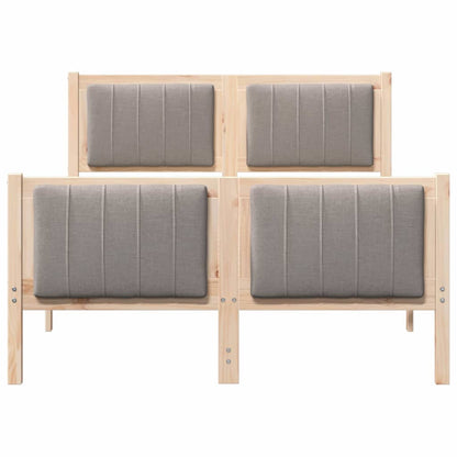 Bed frame Brown and taupe 120 x 200 cm Solid pine wood