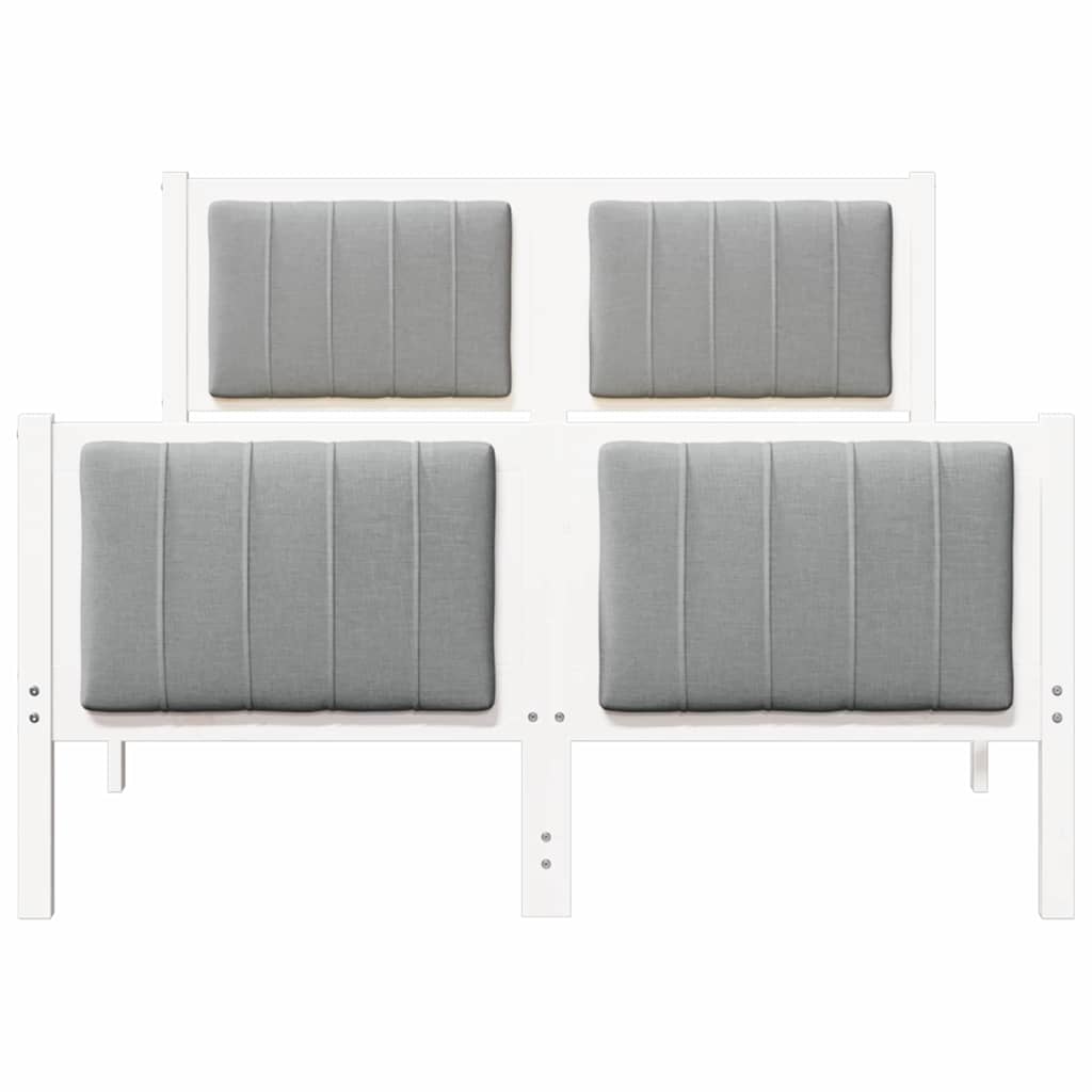 Bed frame White and light grey 120 x 200 cm Solid pine wood