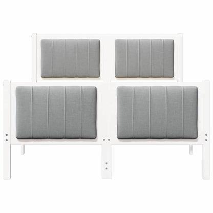 Bed frame White and light grey 120 x 200 cm Solid pine wood