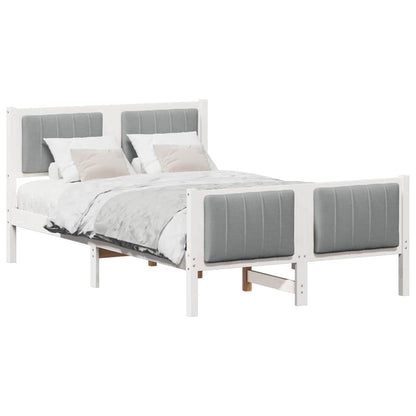 Bed frame White and light grey 120 x 200 cm Solid pine wood