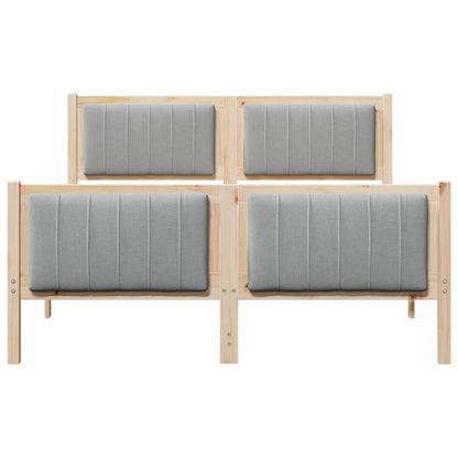Bed frame Brown and light grey 135 x 190 cm Solid pine wood