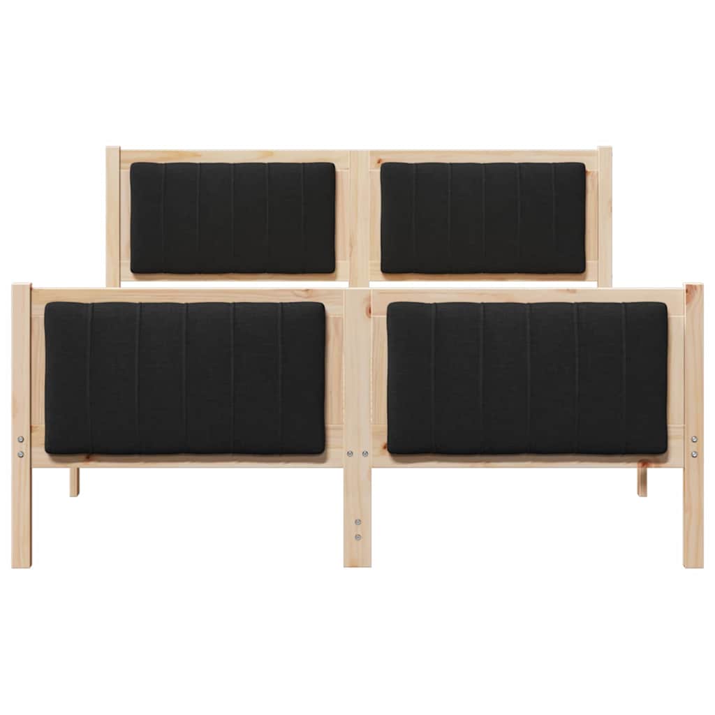Bed frame Brown and black 135 x 190 cm Solid pine wood