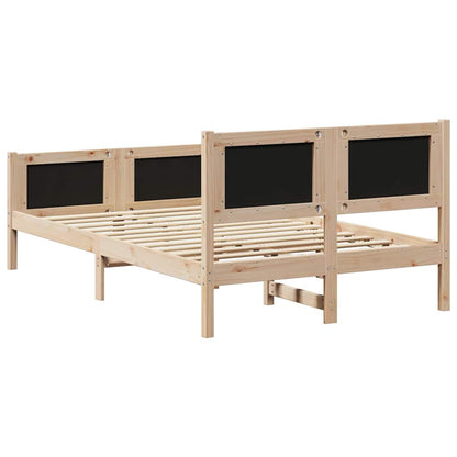Bed frame Brown and light grey 120 x 190 cm Solid pine wood