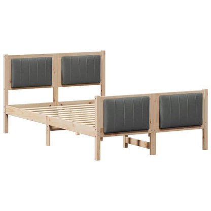 Bed frame Brown and dark grey 120 x 190 cm Solid pine wood