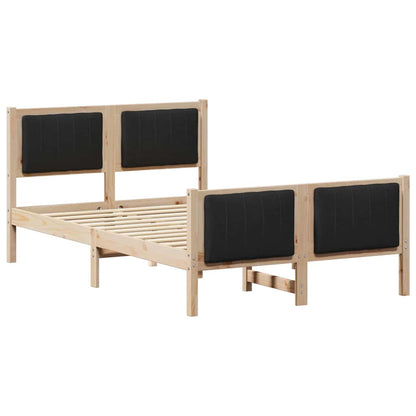 Bed frame Brown and black 120 x 190 cm Solid pine wood