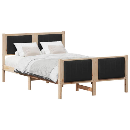 Bed frame Brown and black 120 x 190 cm Solid pine wood