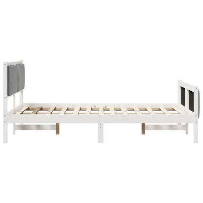Bed frame White and light grey 120 x 190 cm Solid pine wood