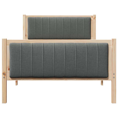 Bed frame Brown and dark grey 100 x 200 cm Solid pine wood
