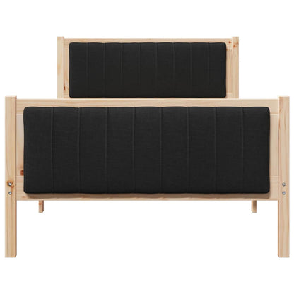 Bed frame Brown and black 100 x 200 cm Solid pine wood