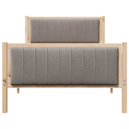 Bed frame Brown and taupe 100 x 200 cm Solid pine wood