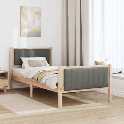 Bed frame Brown and dark grey 90 x 200 cm Solid pine wood