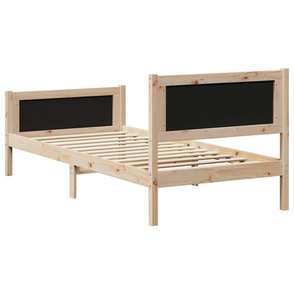Bed frame Brown and black 90 x 200 cm Solid pine wood