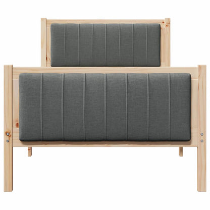 Bed frame Brown and dark grey 90 x 190 cm Solid pine wood