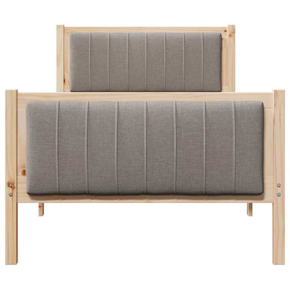 Bed frame Brown and taupe 90 x 190 cm Solid pine wood