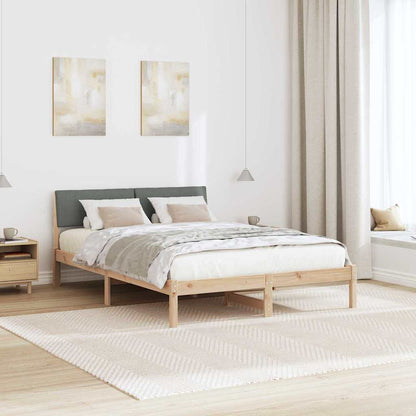 Bed frame Brown and dark grey 160 x 200 cm Solid pine wood
