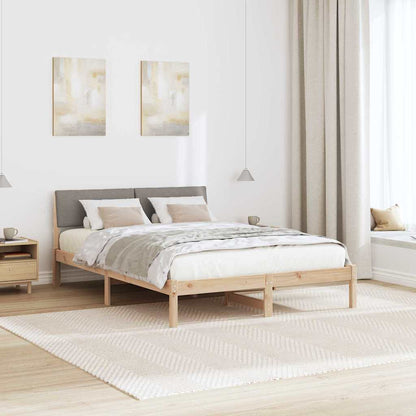 Bed frame Brown and taupe 150 x 200 cm Solid pine wood