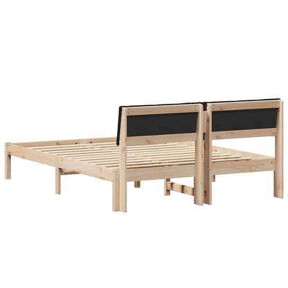 Bed frame Brown and black 140 x 200 cm Solid pine wood