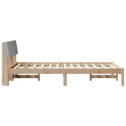 Bed frame Brown and light grey 120 x 200 cm Solid pine wood