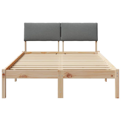 Bed frame Brown and dark grey 120 x 200 cm Solid pine wood