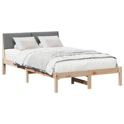 Bed frame Brown and dark grey 120 x 200 cm Solid pine wood