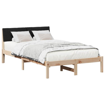 Bed frame Brown and black 120 x 200 cm Solid pine wood