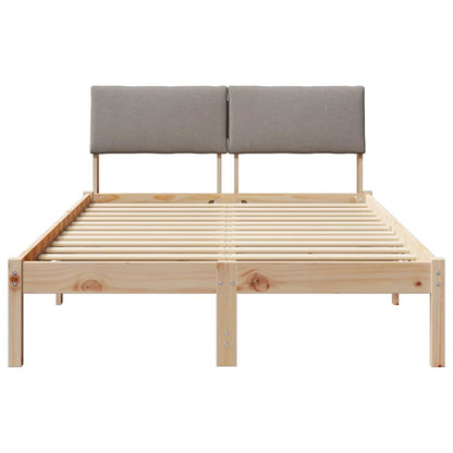 Bed frame Brown and taupe 120 x 200 cm Solid pine wood