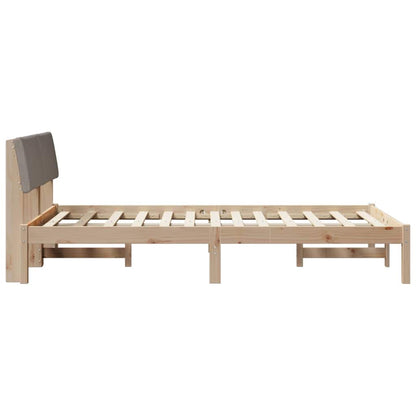Bed frame Brown and taupe 120 x 200 cm Solid pine wood