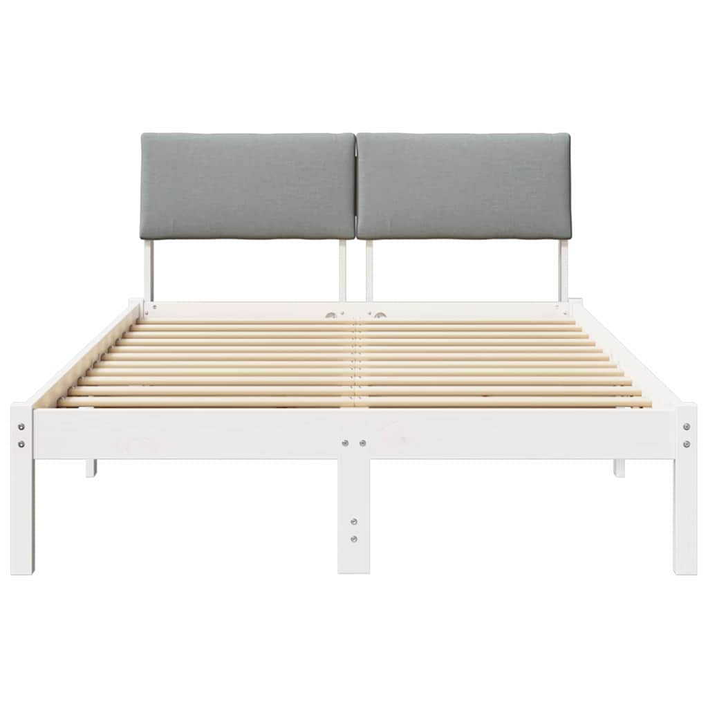 Bed frame White and light grey 120 x 200 cm Solid pine wood