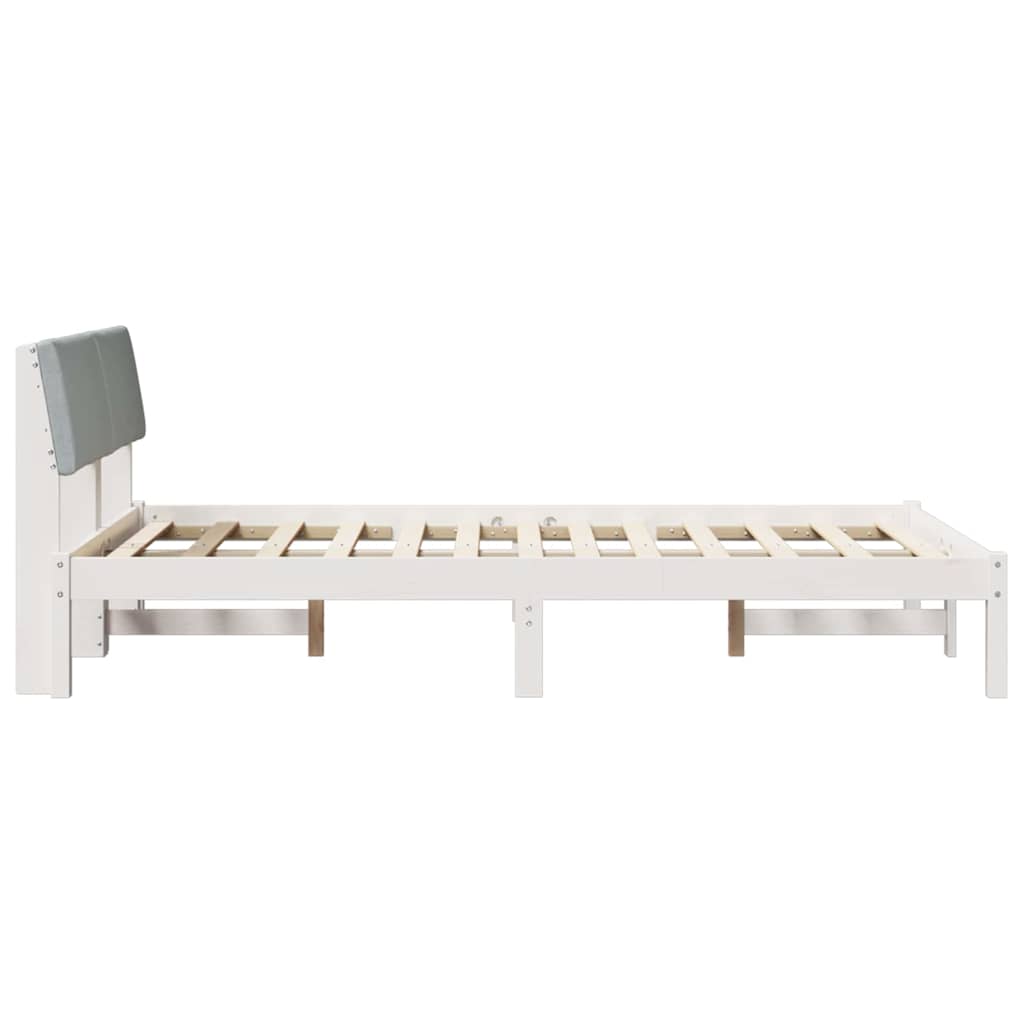 Bed frame White and light grey 120 x 200 cm Solid pine wood
