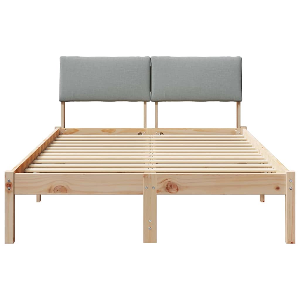 Bed frame Brown and light grey 120 x 190 cm Solid pine wood
