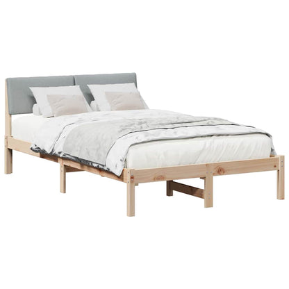 Bed frame Brown and light grey 120 x 190 cm Solid pine wood
