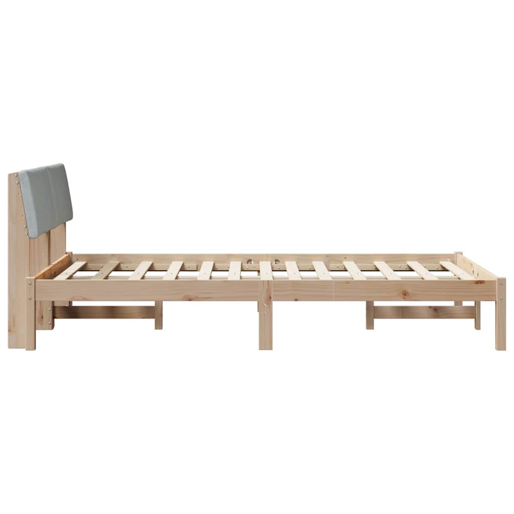 Bed frame Brown and light grey 120 x 190 cm Solid pine wood