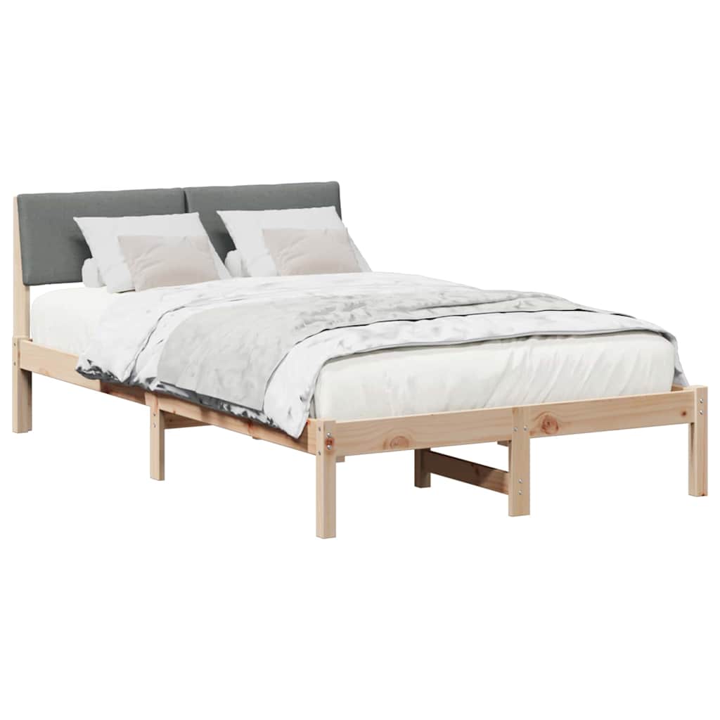Bed frame Brown and dark grey 120 x 190 cm Solid pine wood