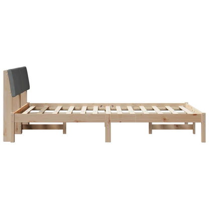 Bed frame Brown and dark grey 120 x 190 cm Solid pine wood